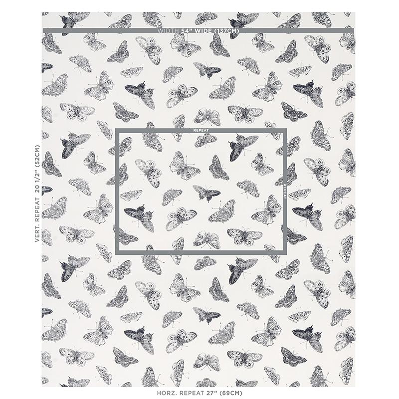 Schumacher Burnell Butterfly Black Fabric
