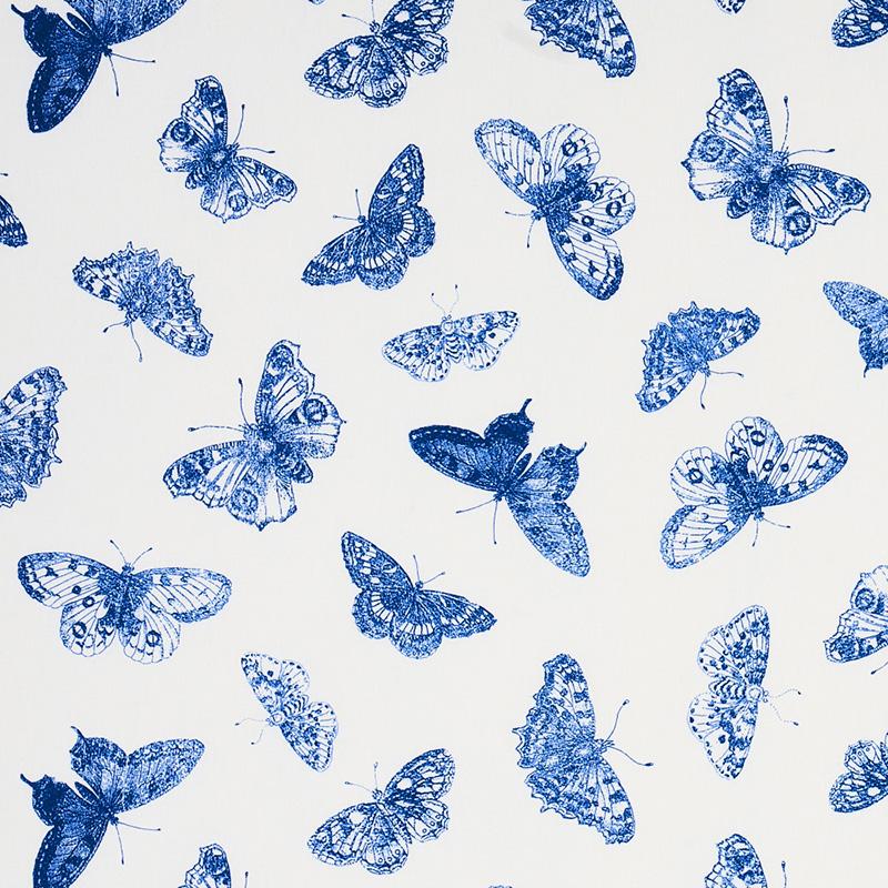 Schumacher Burnell Butterfly Blue Fabric