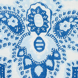 Schumacher Amalia Medallion Handmade Print Blue Fabric