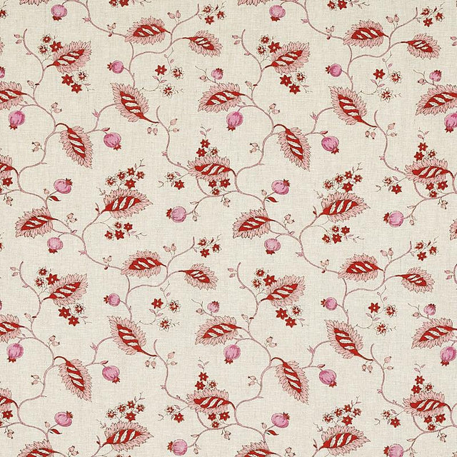 Schumacher Maryam Vine Pink & Red Fabric