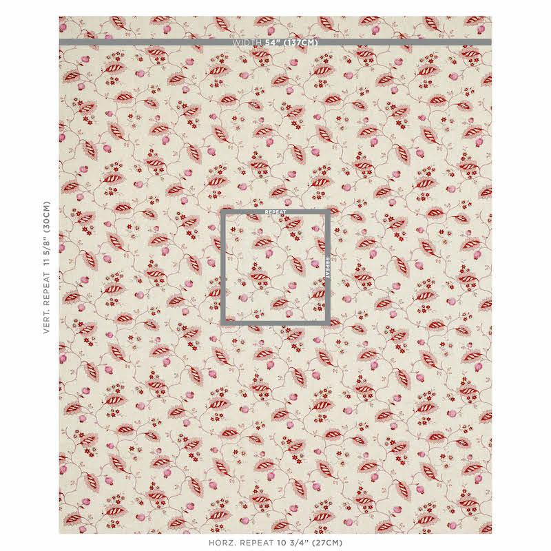Schumacher Maryam Vine Pink & Red Fabric