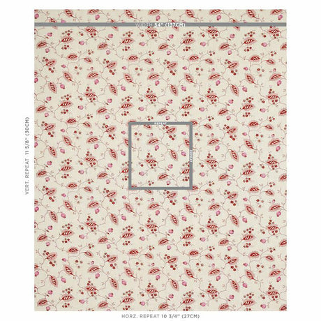 Schumacher Maryam Vine Pink & Red Fabric