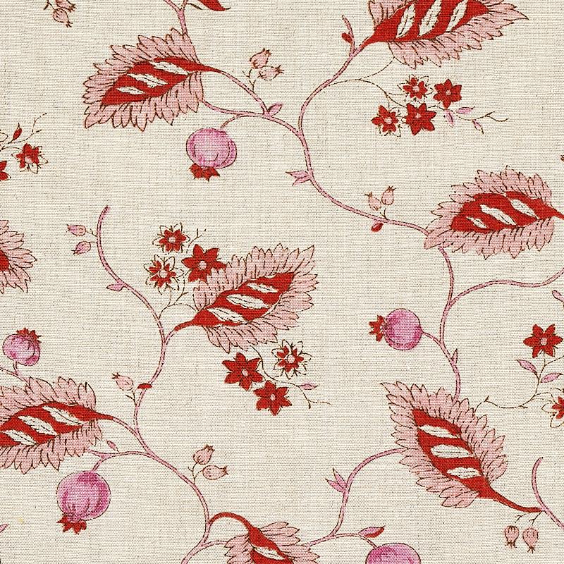 Schumacher Maryam Vine Pink & Red Fabric