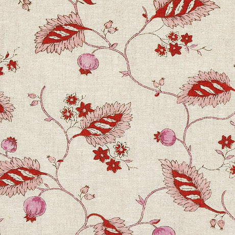 Schumacher Maryam Vine Pink & Red Fabric