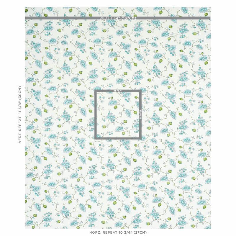 Schumacher Maryam Vine Peacock Fabric