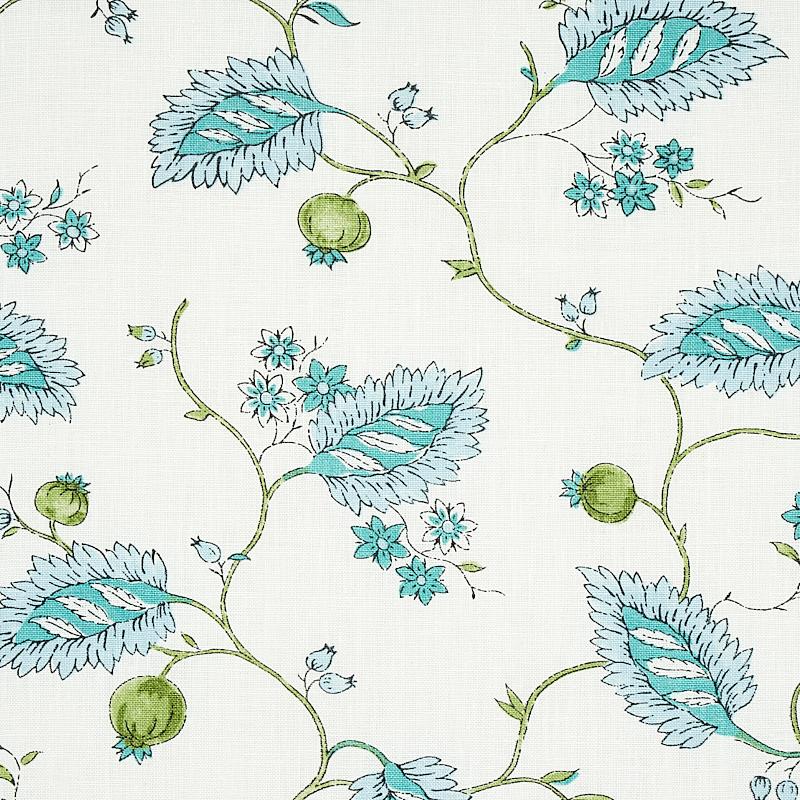 Schumacher Maryam Vine Peacock Fabric