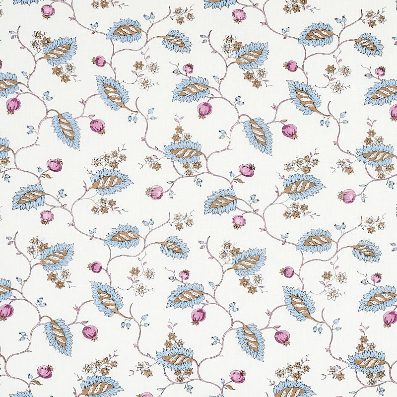 Schumacher Maryam Vine Sky & Plum Fabric