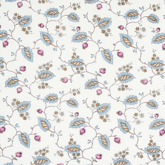 Schumacher Maryam Vine Sky & Plum Fabric