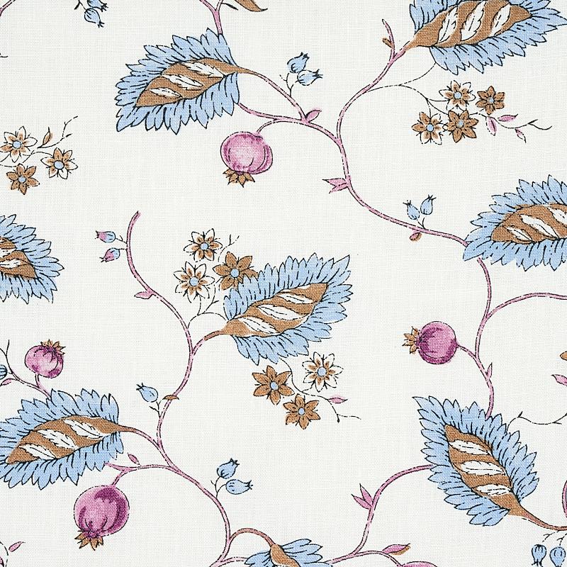 Schumacher Maryam Vine Sky & Plum Fabric