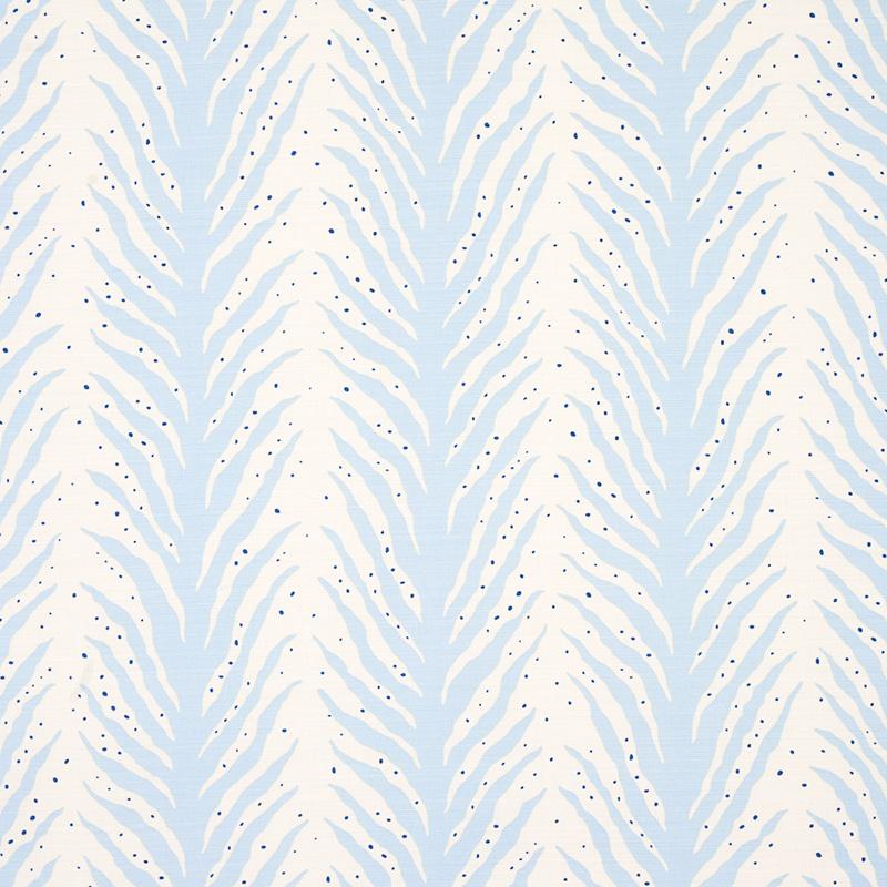 Schumacher Creeping Fern Print Slumber Blue Fabric