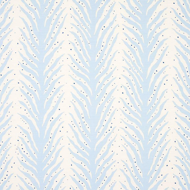 Schumacher Creeping Fern Print Slumber Blue Fabric