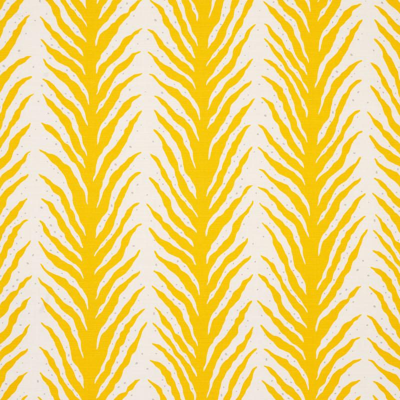 Schumacher Creeping Fern Print Lemonade Fabric