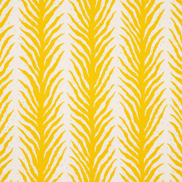Schumacher Creeping Fern Print Lemonade Fabric