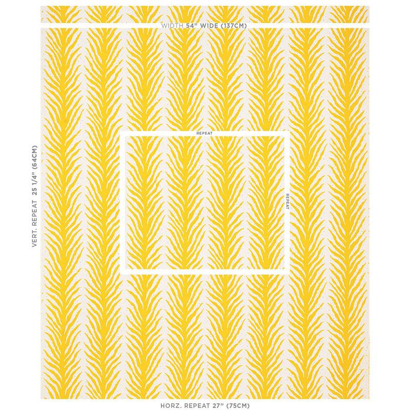 Schumacher Creeping Fern Print Lemonade Fabric