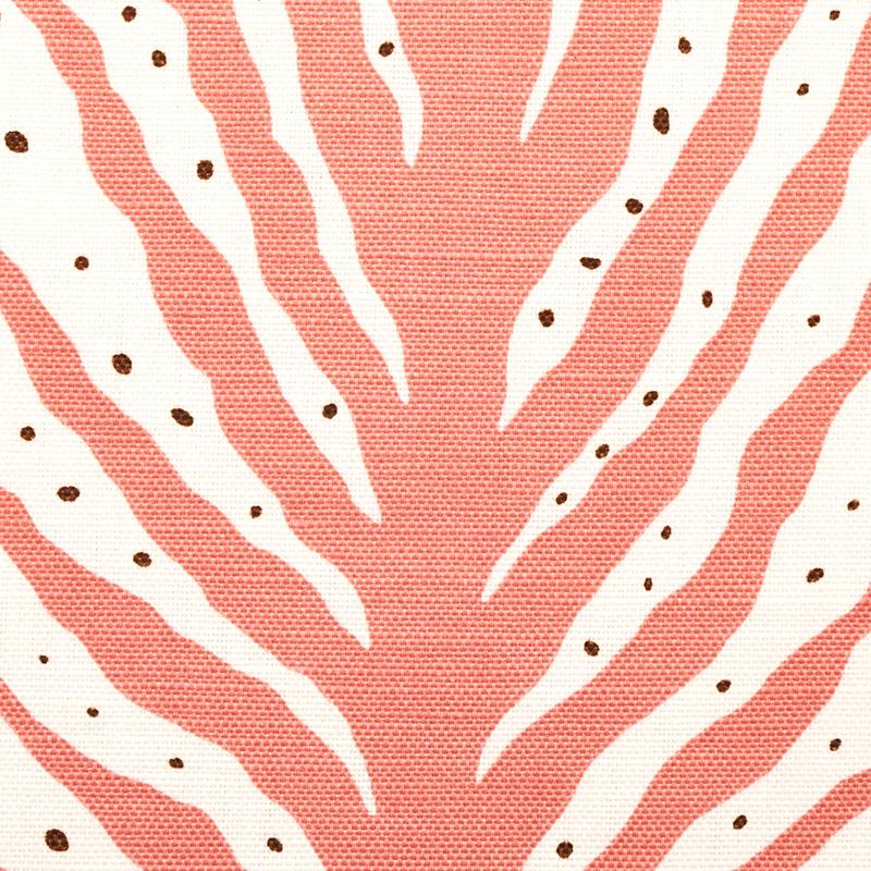 Schumacher Creeping Fern Print Coral Fabric