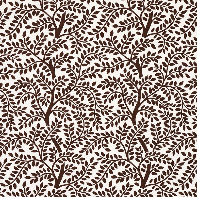 Schumacher Temple Garden Ii Brown Fabric