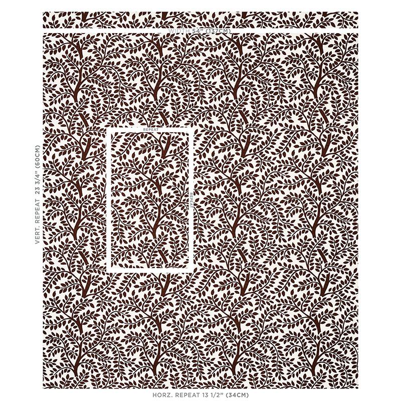 Schumacher Temple Garden Ii Brown Fabric