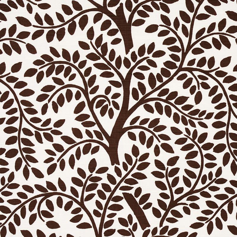 Schumacher Temple Garden Ii Brown Fabric