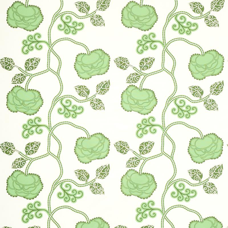 Schumacher Queen Fruit Chintz Jade Fabric