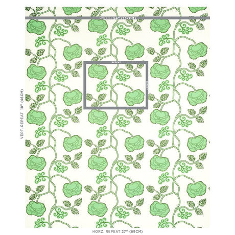 Schumacher Queen Fruit Chintz Jade Fabric