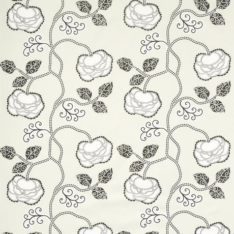 Schumacher Queen Fruit Chintz Ebony Ivory Fabric
