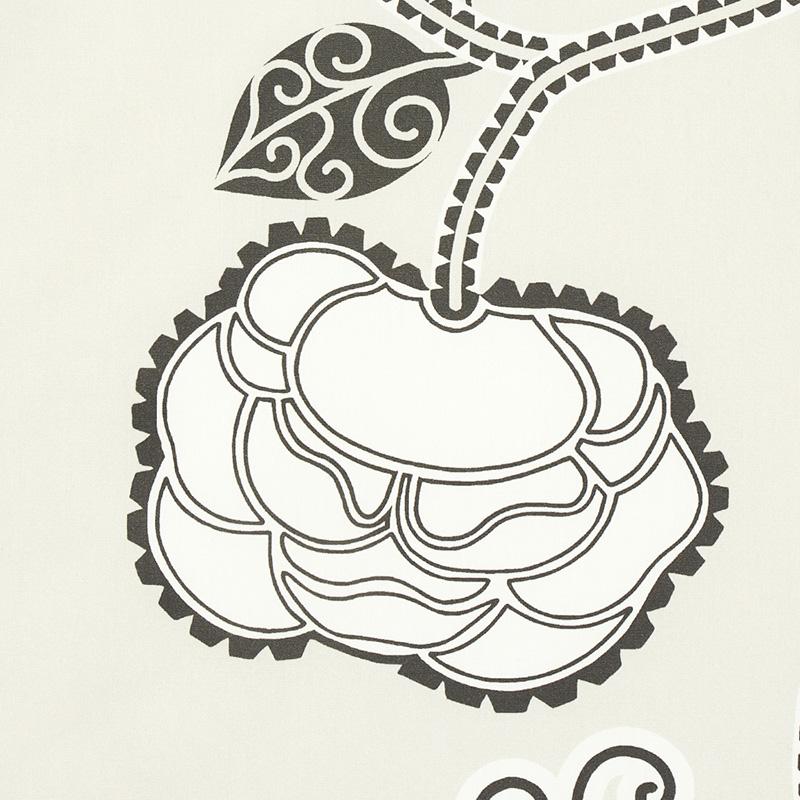 Schumacher Queen Fruit Chintz Ebony Ivory Fabric
