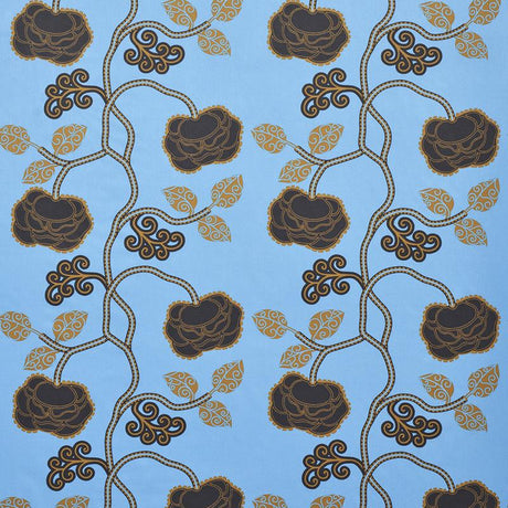 Schumacher Queen Fruit Chintz Lapis Fabric
