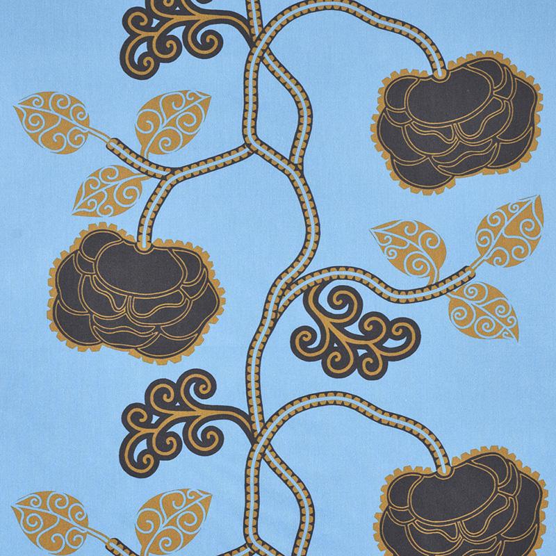 Schumacher Queen Fruit Chintz Lapis Fabric