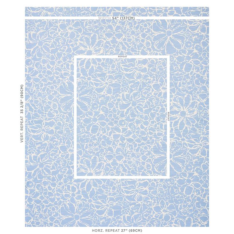 Schumacher Sidonie Blue Fabric