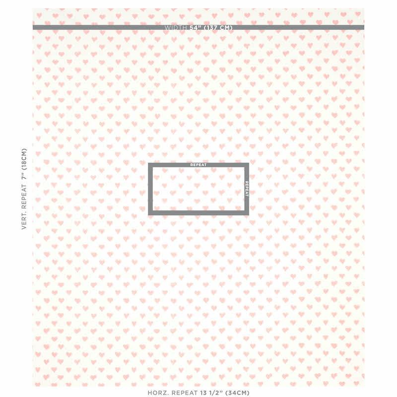 Schumacher Hearts Pink Fabric