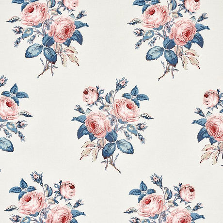 Schumacher Loudon Rose Rose & Blue Fabric