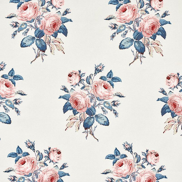 Schumacher Loudon Rose Rose & Blue Fabric