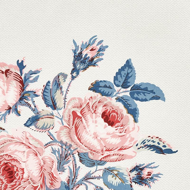 Schumacher Loudon Rose Rose & Blue Fabric