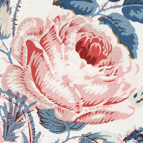 Schumacher Loudon Rose Rose & Blue Fabric