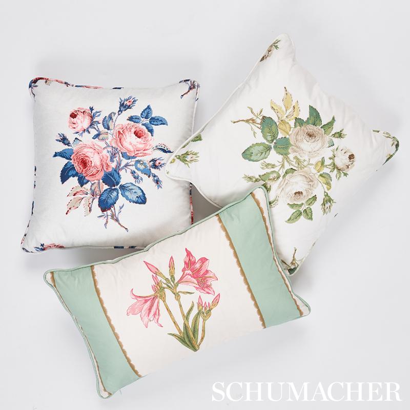 Schumacher Loudon Rose Rose & Blue Fabric