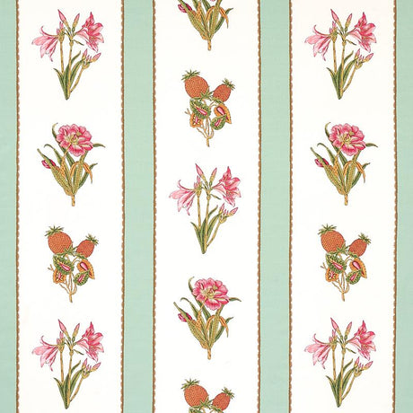 Schumacher Servilia Stripe Aqua Fabric