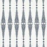 Schumacher Fern Tree Navy & White Fabric