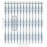 Schumacher Fern Tree Navy & White Fabric