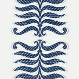 Schumacher Fern Tree Navy & White Fabric