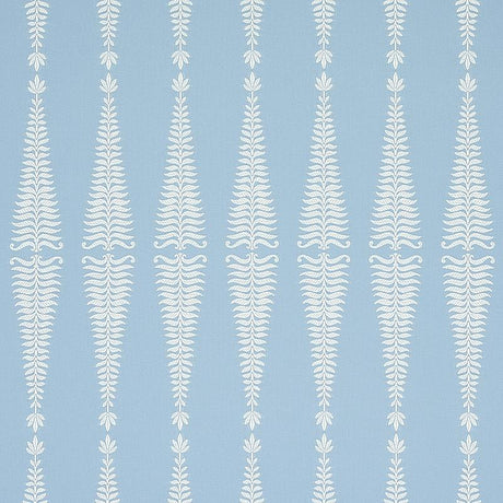 Schumacher Fern Tree Ivory & Sky Fabric