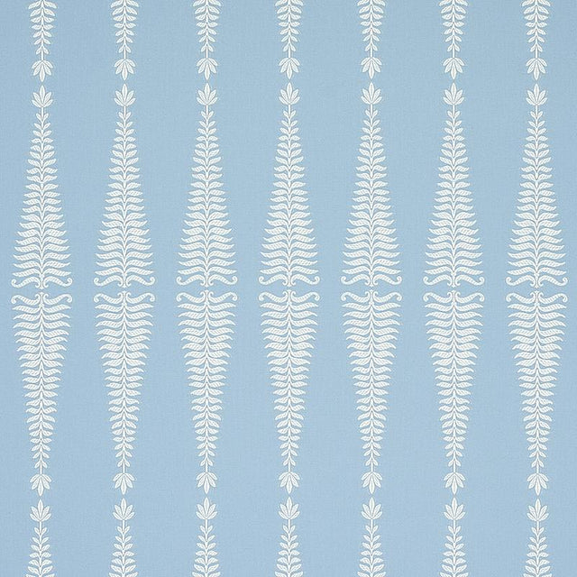 Schumacher Fern Tree Ivory & Sky Fabric