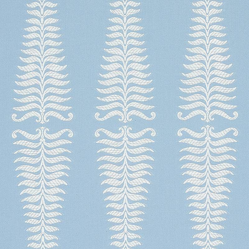 Schumacher Fern Tree Ivory & Sky Fabric