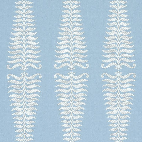 Schumacher Fern Tree Ivory & Sky Fabric