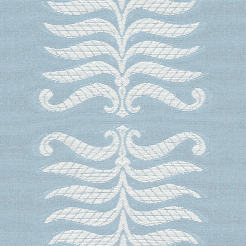 Schumacher Fern Tree Ivory & Sky Fabric