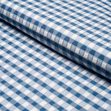 Schumacher Ingrid Silk Check Blue Fabric