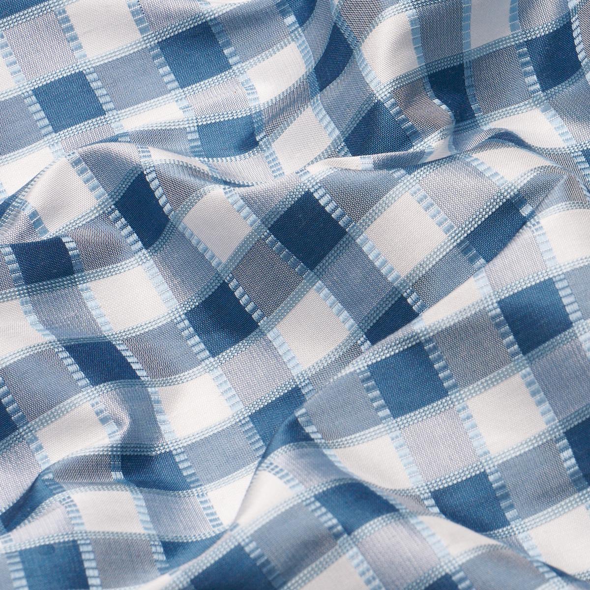Schumacher Ingrid Silk Check Blue Fabric