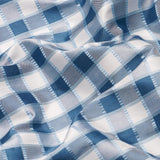 Schumacher Ingrid Silk Check Blue Fabric