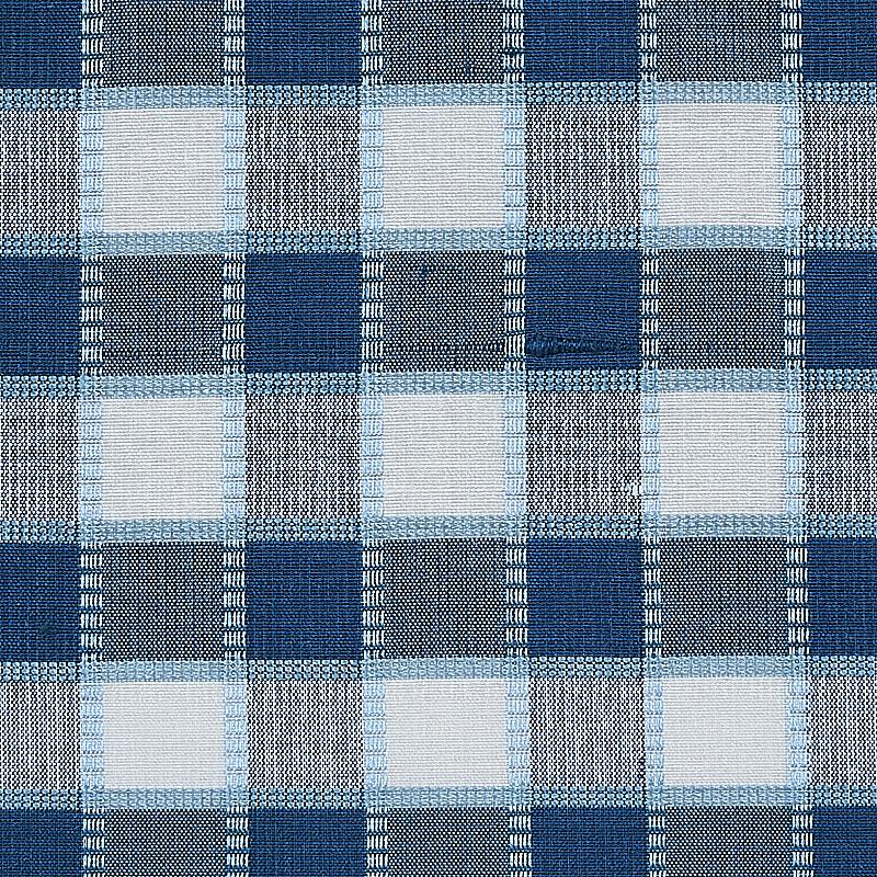 Schumacher Ingrid Silk Check Blue Fabric