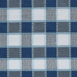 Schumacher Ingrid Silk Check Blue Fabric