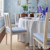 Schumacher Ingrid Silk Check Blue Fabric